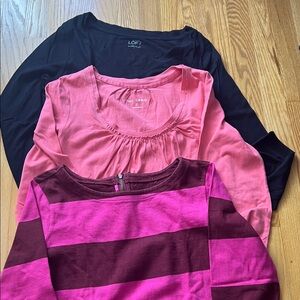 Lots of 4 LOFT and brands Women's Tops - Black, Pink, and Purple